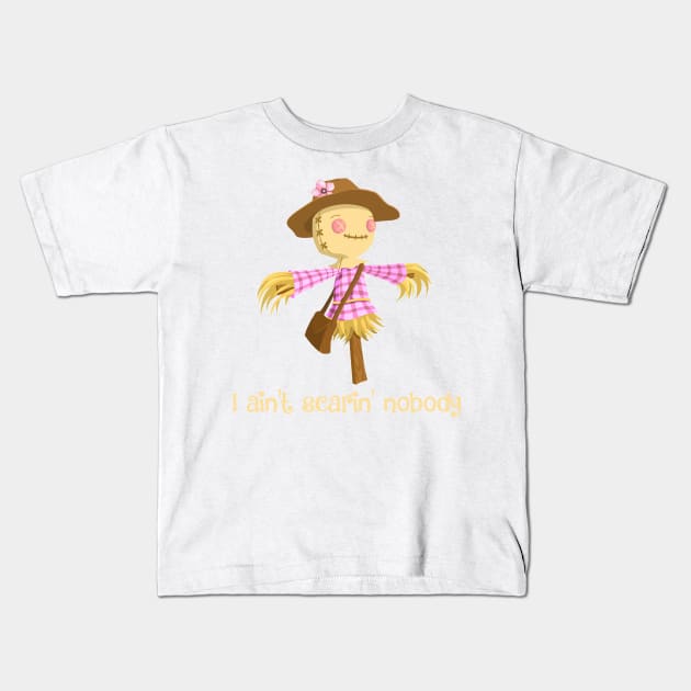 Totally Unscary Scarecrow Kids T-Shirt by CeeGunn